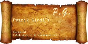 Patrik Girót névjegykártya